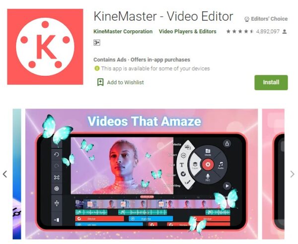 Kine Master aplikasi edit video android terbaik untuk youtuber