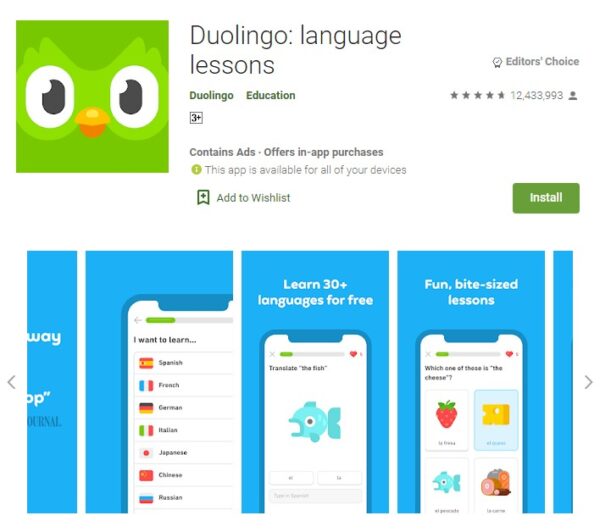 aplikasi belajar bahasa inggris duolingo