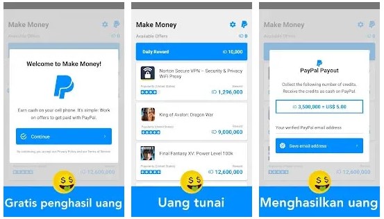 aplikasi penghasil uang rupiah make money app